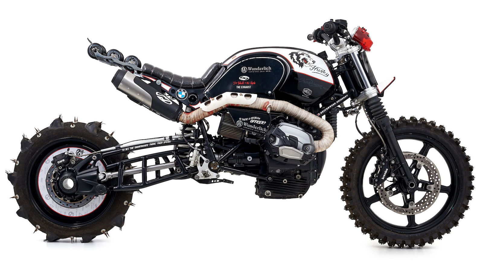 Husky BMW RnineT snow racer